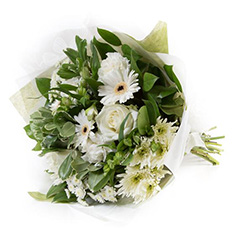 White &amp; Cream Tied Bouquet