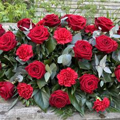 Rose &amp; Carnation Casket Spray
